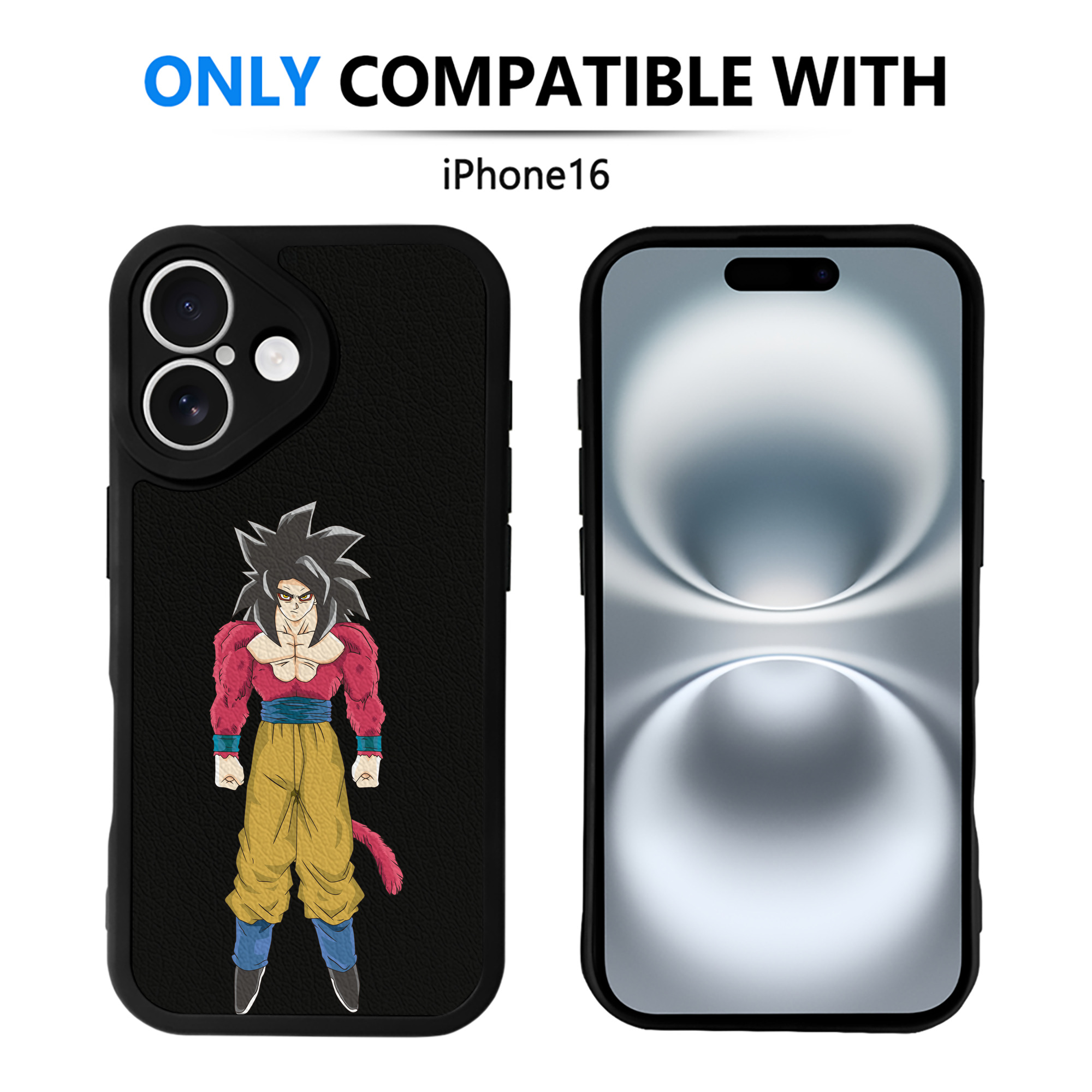 （画像用） ドラゴンボール 孫悟空（そん ごくう）Son Goku カカロット DRAGON BALL Kakarotto 【iPhone 16シリーズ対応】シリコンスマホケース（レザー調） 材質：シリコン